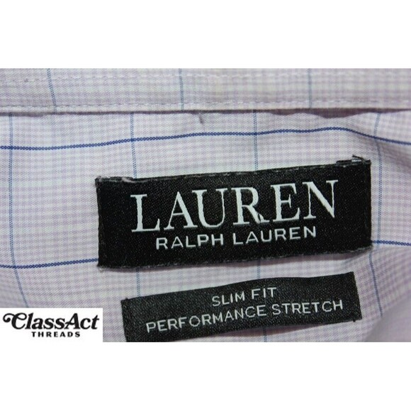 Lauren Ralph Lauren Purple Slim Fit Performance Stretch 17.5 XL Black Label - Picture 8 of 9